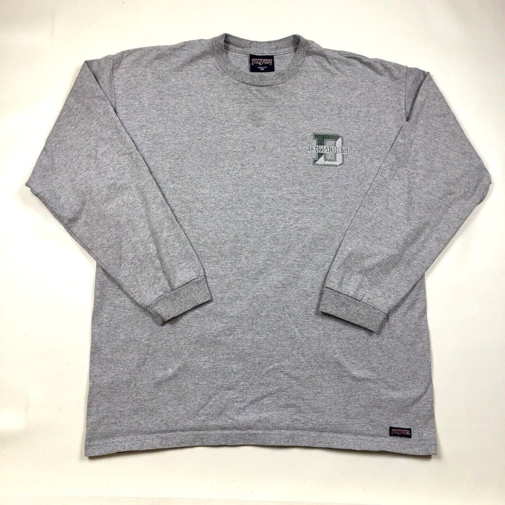 Vintage Dartmouth College Long Sleeve gray T Shirt Jansport Size Large USA  Made - Picture 3 of 10